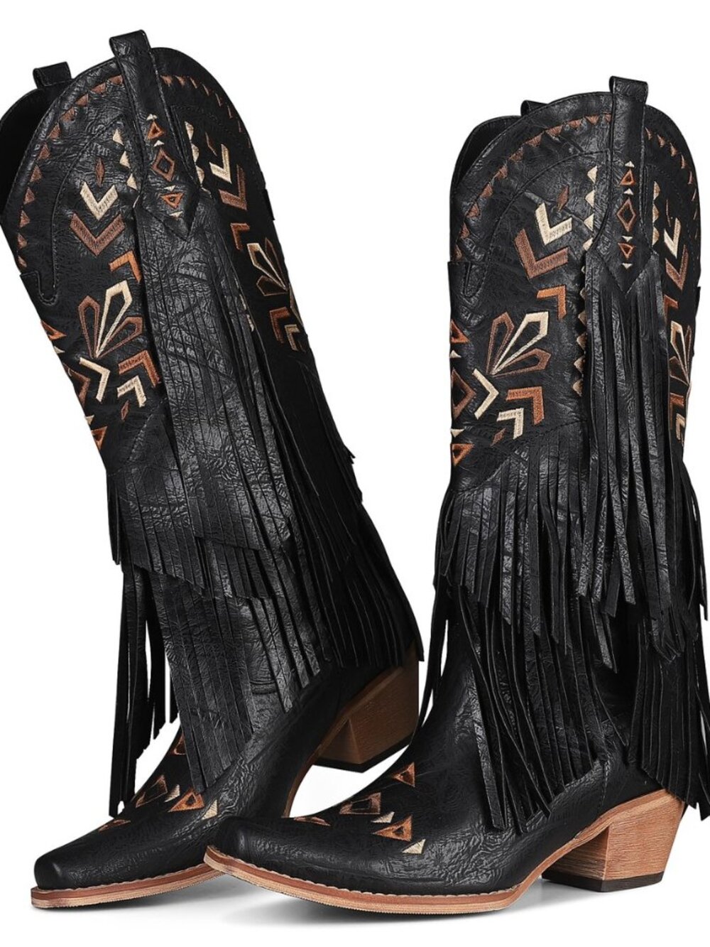 Women's Cowgirl Boots Knee High Fringe Boots
